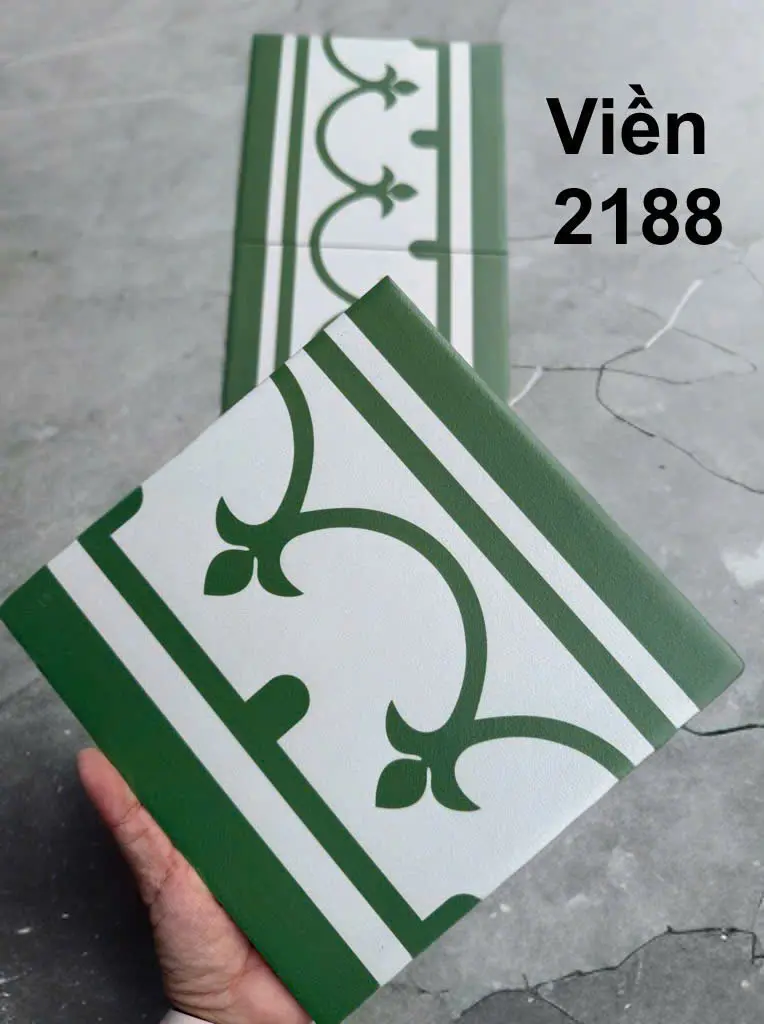[DSC-2180V] Gạch Bông Viền xanh 2180V KT 200x200 mmcm