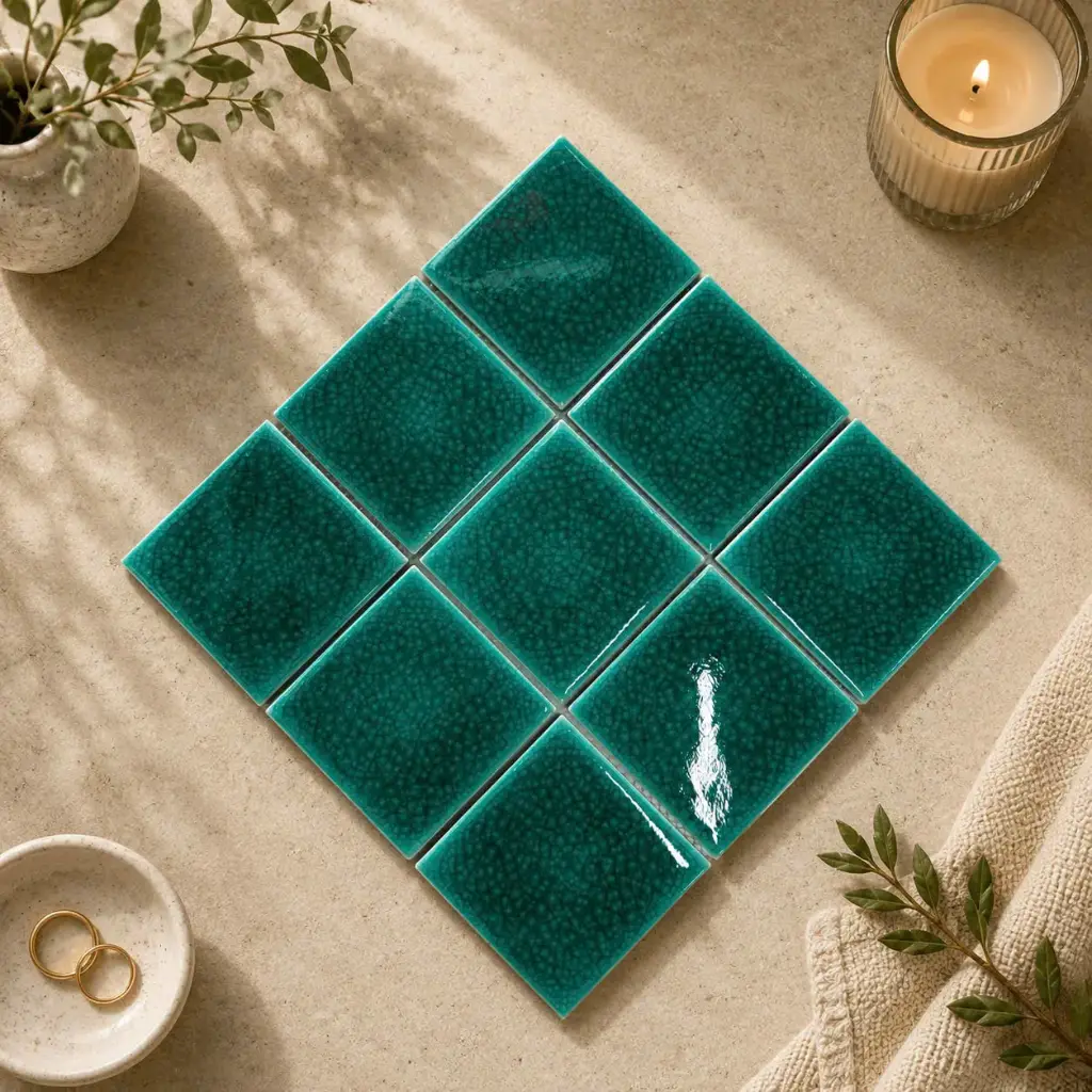 [DSC-MHG 1041] Gạch Mosaic 97x97mm men rạn đôi màu xanh dương MHG 1041