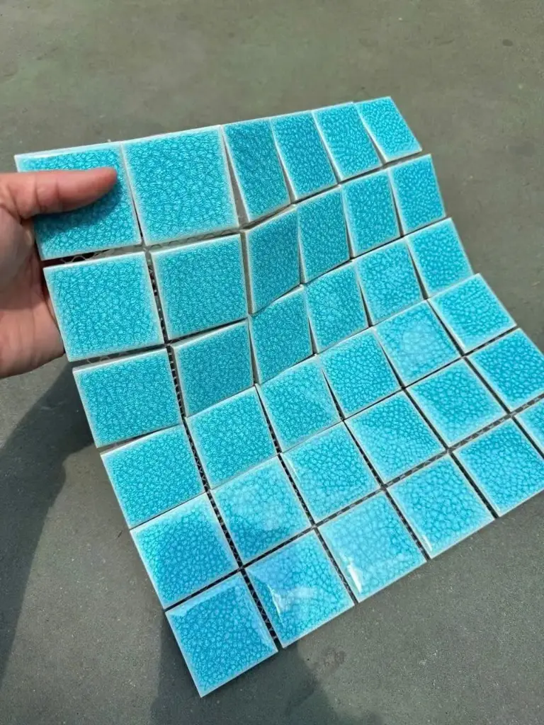 [DSC-MHG915] Gạch Mosaic Gốm Rạn 2 Lớp Màu Xanh Nhạt
