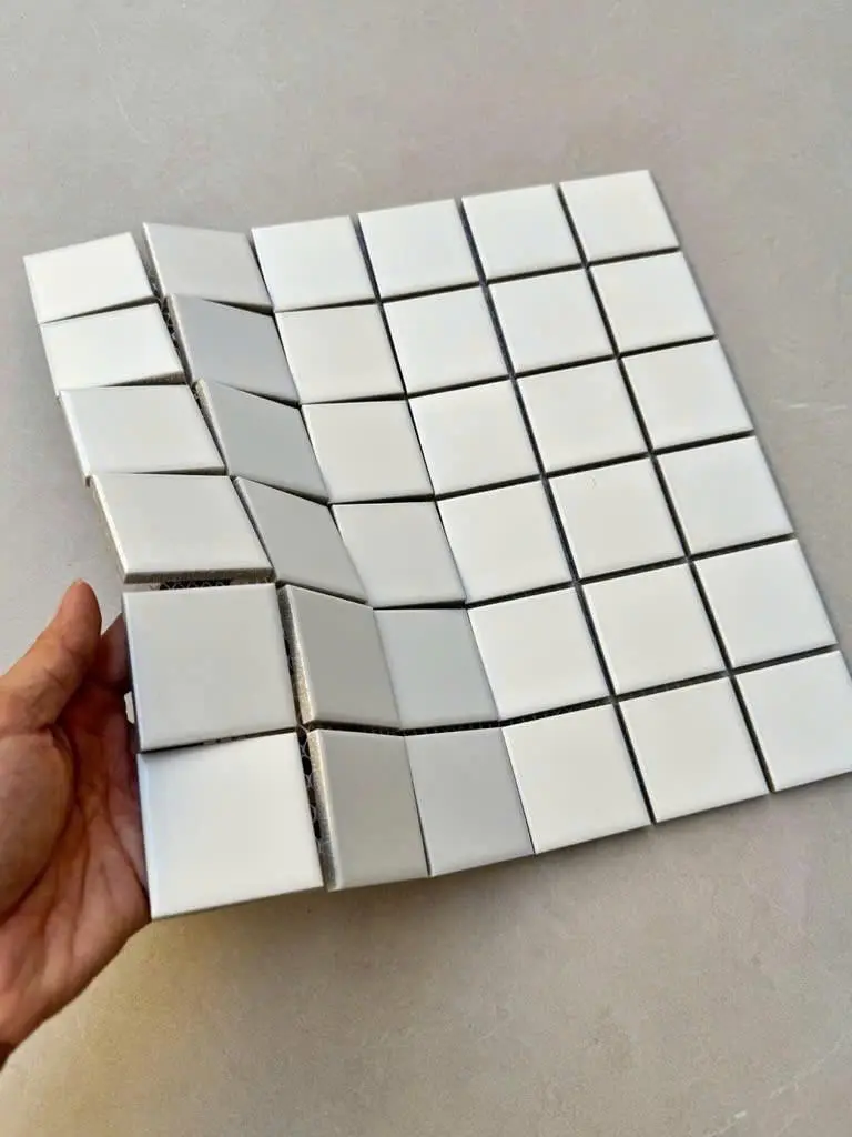 [DSC-4801M] Gạch Mosaic Gốm Sứ 48x48mm Men Mờ Màu Trắng 4801M