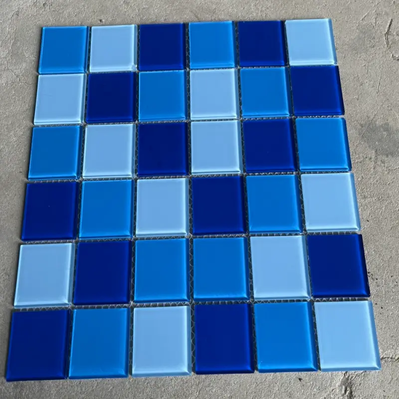 [DSC-MH4818] Gạch Mosaic Kính 48x48mm phối màu xanh trộn MH4818