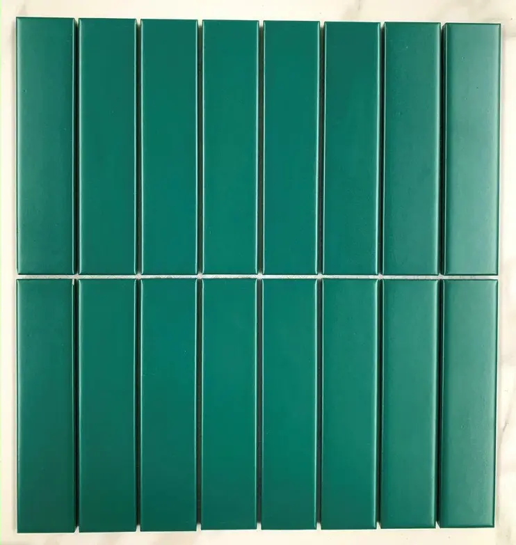 [DSC-303] Gạch Mosaic Thẻ Xanh Lá Đậm Mờ size 32x145mm mã Y33F811 (303)