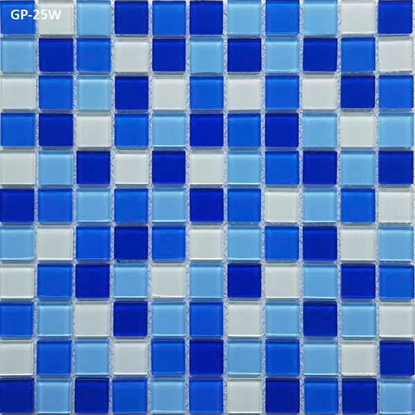 [DSC-GP-25W] Gạch Mosaic Thủy Tinh Mix Chip 25x25 mm GP-25W