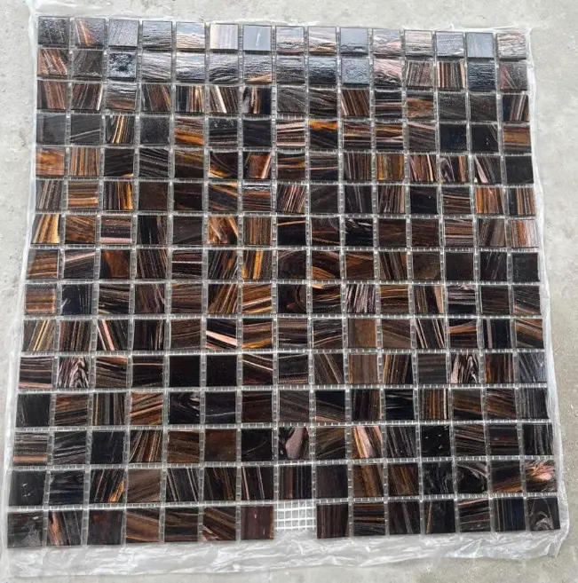 Gạch Mosaic Xà Cừ Trai Nâu Mã MS07