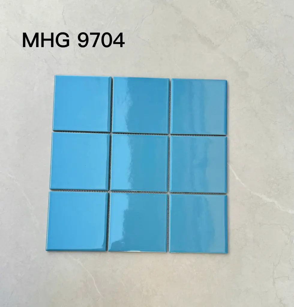 [DSC-MHG 9704] Gạch Mosaic gốm 97x97mm xanh dương mờ MHG 9704