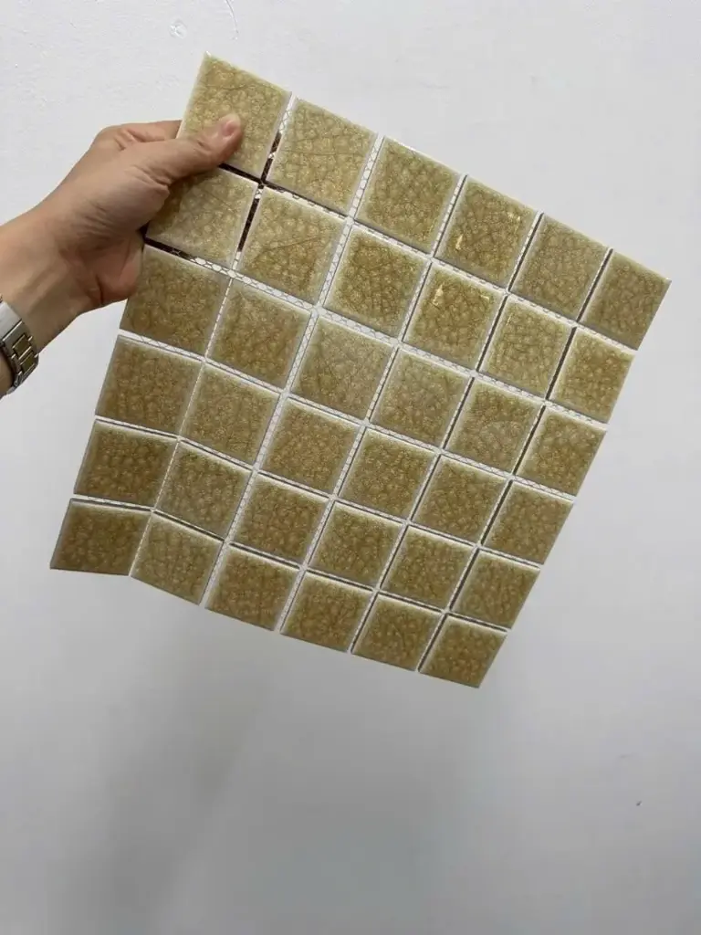 [DSC-MHG937] Gạch Mosaic gốm men rạn 2 lớp 48x48mm màu vàng MHG 937