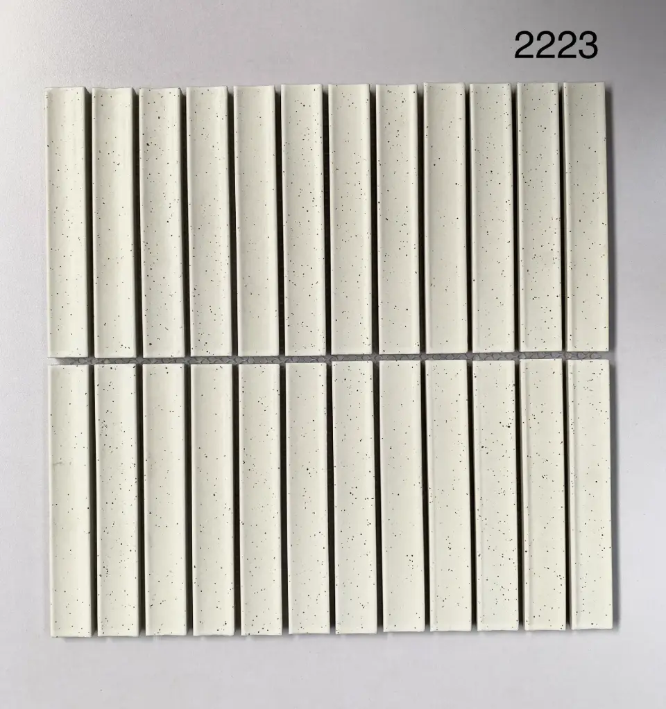 [DSC-2223] Gạch Mosaic lõm trắng mờ KT 20x145mm mã 2223 (1h/1,818m/20vỉ)
