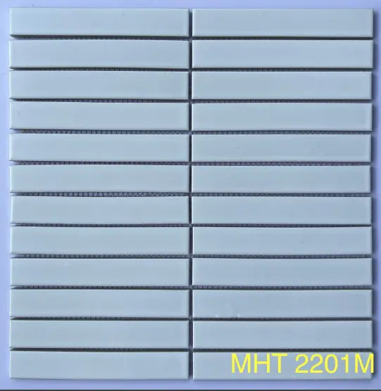 [DSC-2201M] Gạch Mosaic que gốm TQ, trắng mờ KT 22x145mm mã Y22F801(2201)