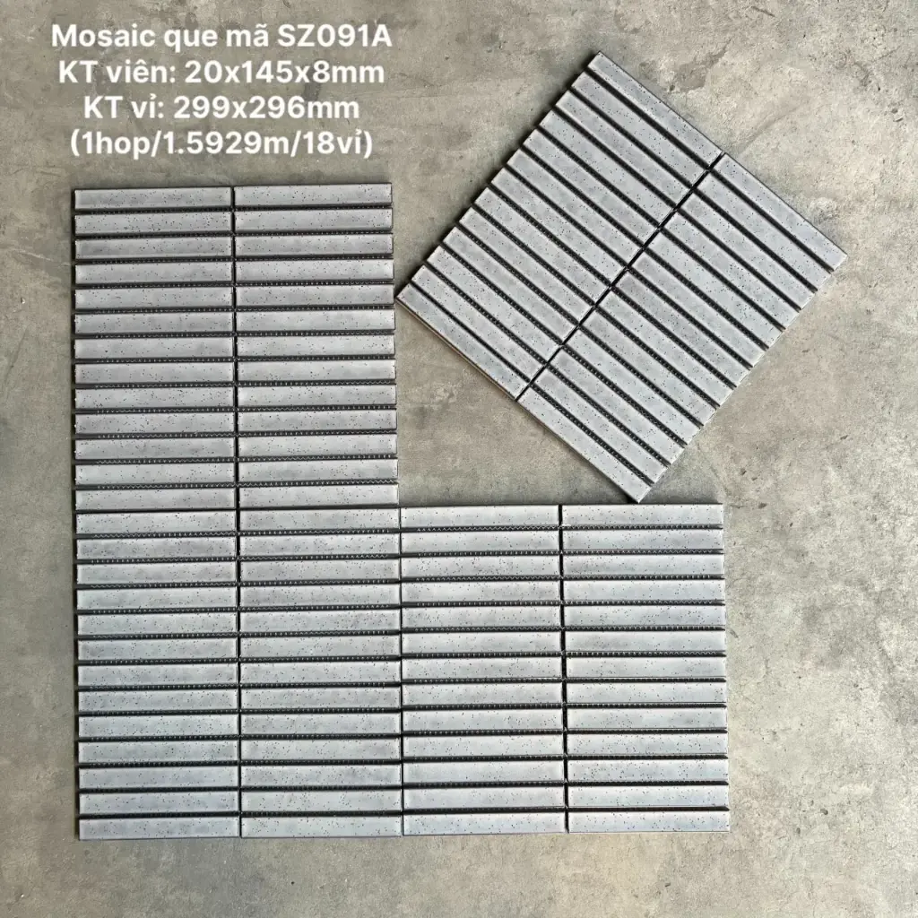 [DSC-2SZ091-A] Gạch Mosaic que xám KT 20x145mm mã SZ091-A