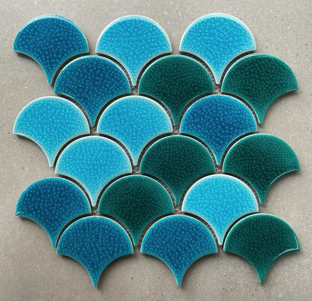 Gạch Mosaic vảy cá 85x95mm mix 3 màu XFB111625 (1h/1.03m/13v)
