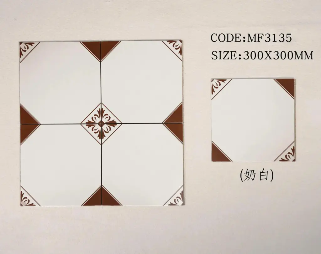 Gạch bông TQ, KT 300x300 mm, Xương Porcelain mặt mờ mã MF3135