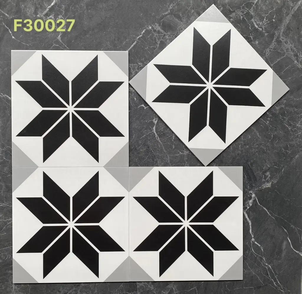 [DSC-GB_F30027 (MF3005)] Gạch bông TQ, KT 300x300 mm, Xương Porcelain mặt mờ mã F30027 (MF3005) (1h/1m/11v)