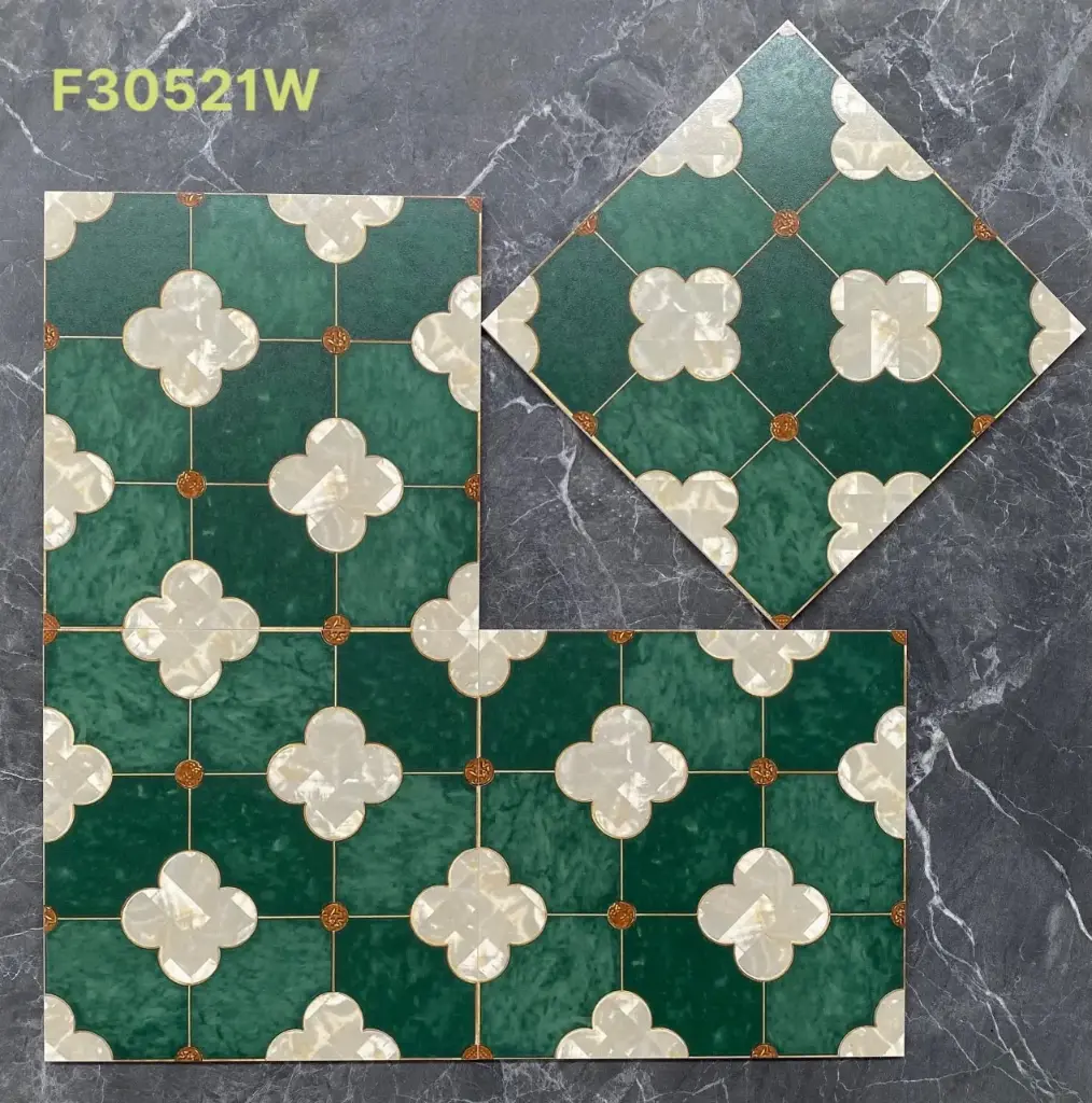 [DSC-60GB_F30521W] Gạch bông TQ, KT 300x300 mm, Xương Porcelain mặt mờ mã F30521W (1h/1m/11v)