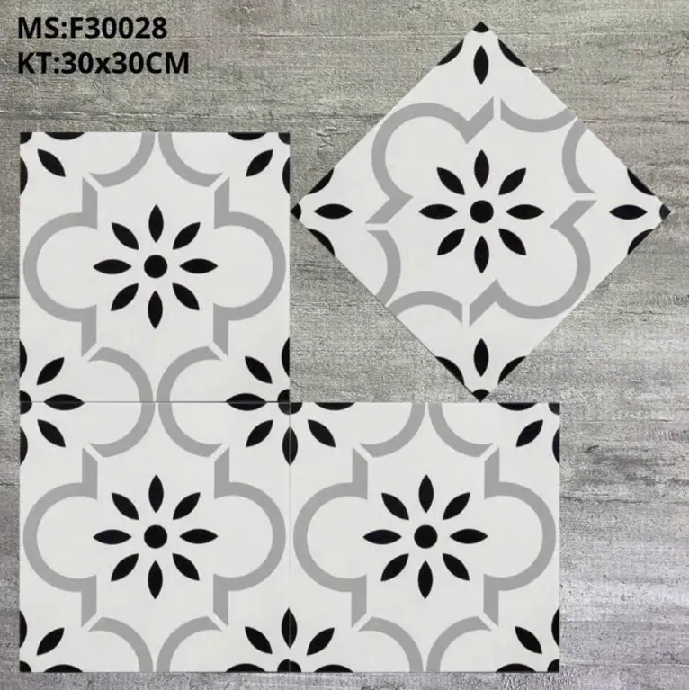 [DSC-MF30028] Gạch bông TQ, KT 300x300 mm, Xương Porcelain mặt mờ mã MF3009