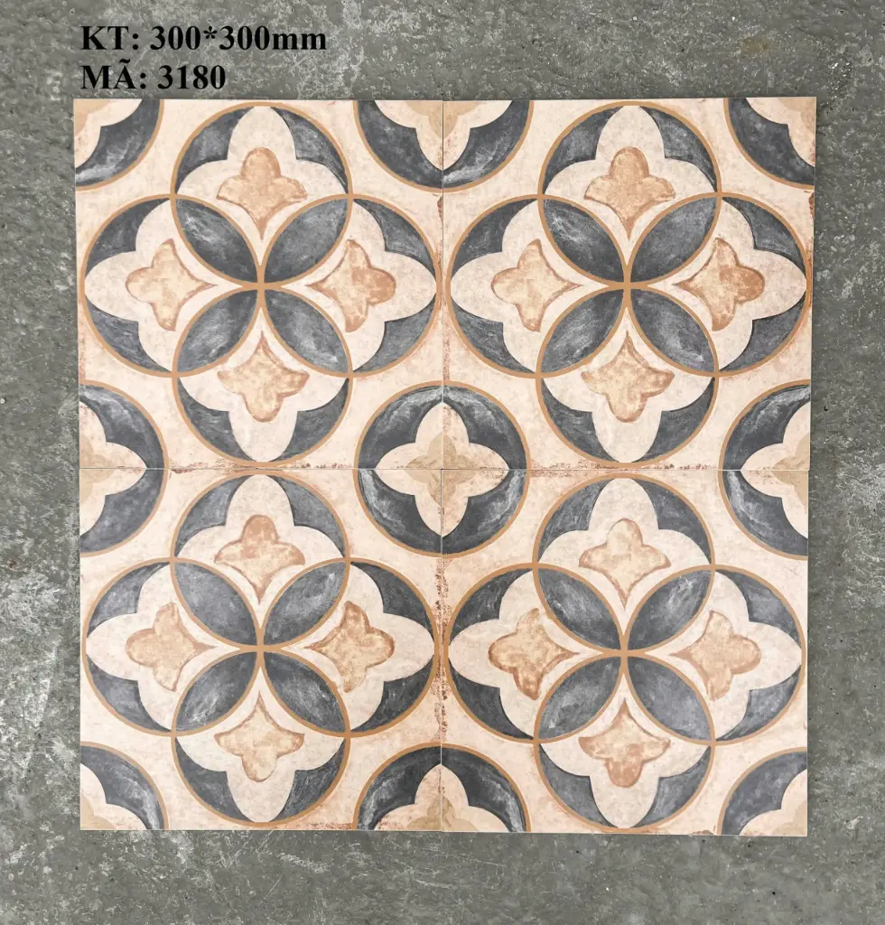 [DSC-FG30627] Gạch bông TQ, KT 300x300 mm, Xương Porcelain mặt mờ mã MF3180 (FG30627)