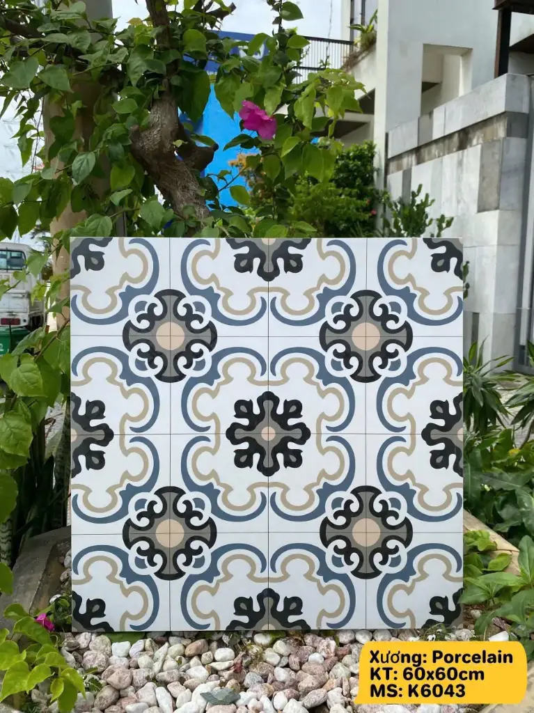 [DSC-K6043] Gạch bông men KT 600x600mm mã K6043