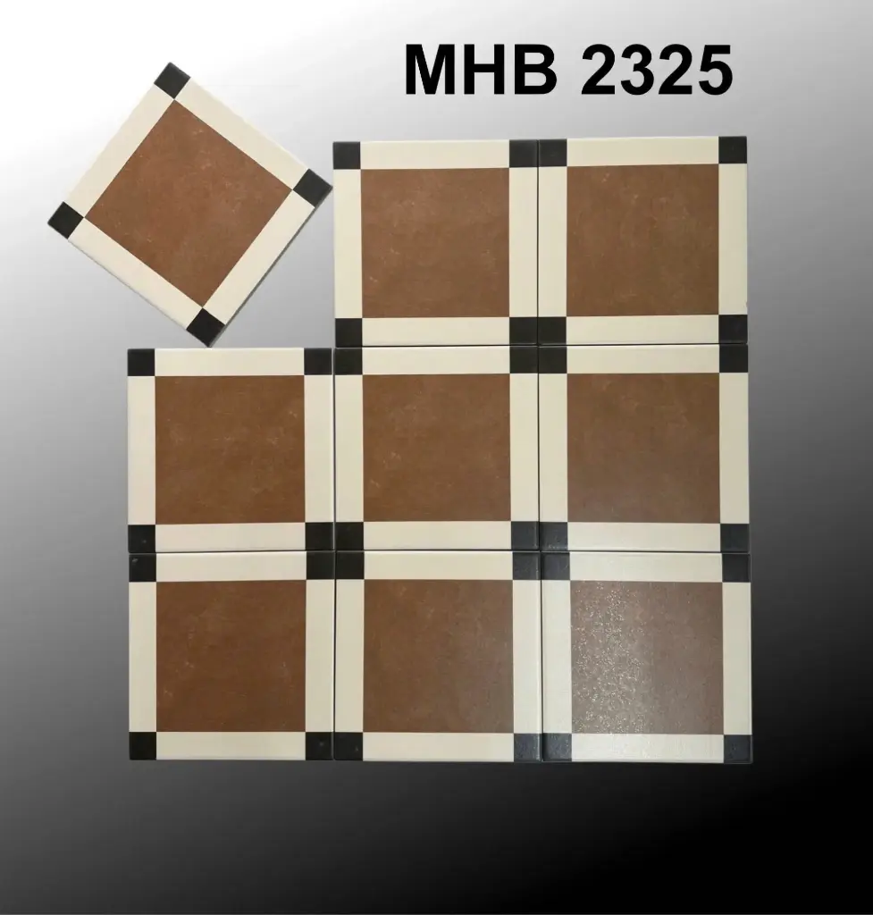 [DSC-MHB 2325] Gạch bông nâu viền trắng MHB 2325 KT 200x200mm