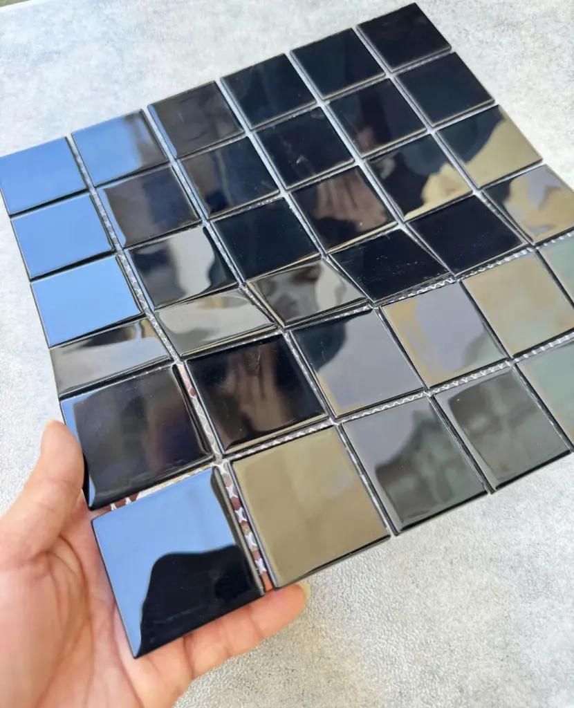 [DSC-MHG961] Gạch mosaic gốm đen bóng nhập khẩu, mã MHG961, KT vỉ 306x306mm, KT viên 48x48mm