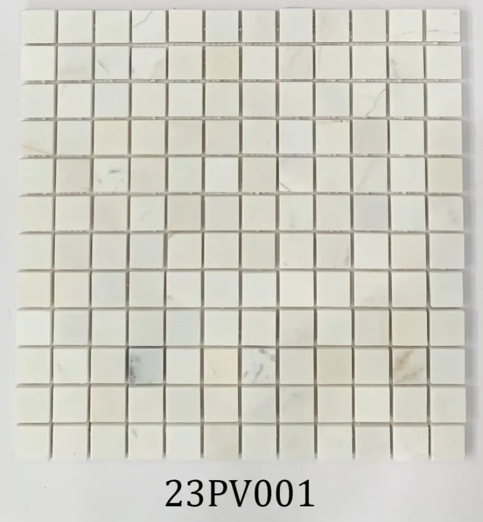 [DSC-LUX-23PV001] Mosaic đá trắng sữa chip 23x23 mm LUX-23PV001