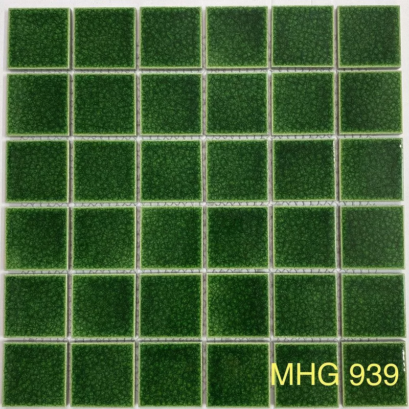 gạch moasic chip 48x48 men rạn xanh lá mã MHG 939