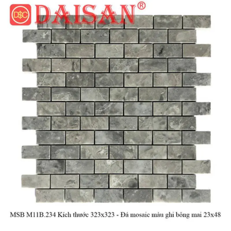 [DSC-MSB M11B.234] Đá mosaic Màu ghi Bông Mai 23x48 MSB M11B.234