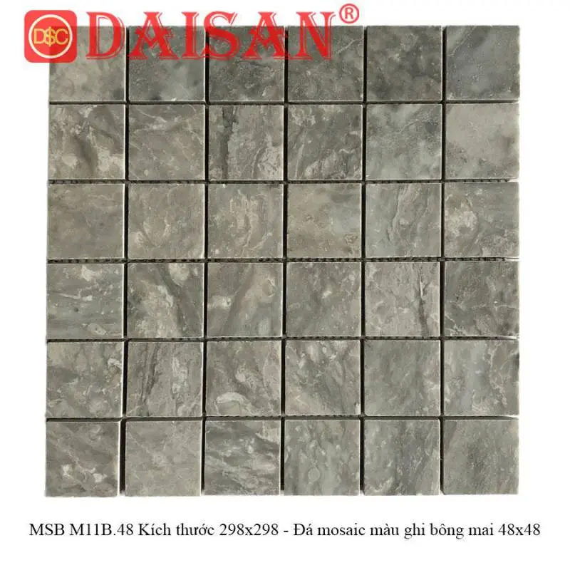 [DSC-MSB M11B.48] Đá mosaic Màu ghi Bông Mai 48x48 MSB M11B.48