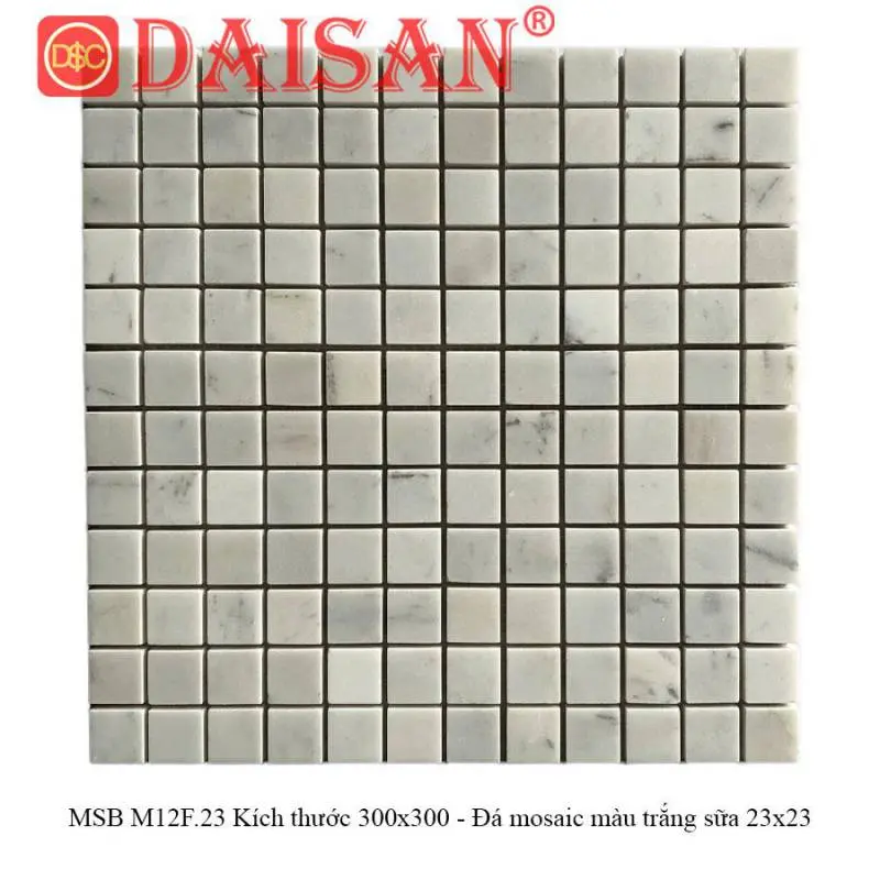 [DSC-MSB M12FR.23] Đá mosaic Màu trắng muối 23x23 mm MSB M12FR.23