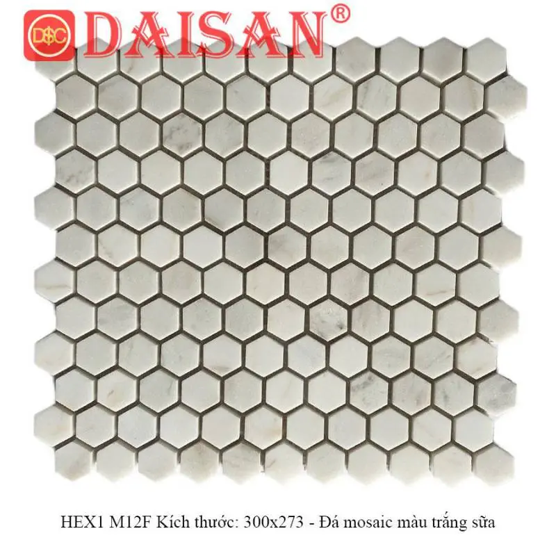 Đá mosaic Màu trắng sữa Hex1 M12F