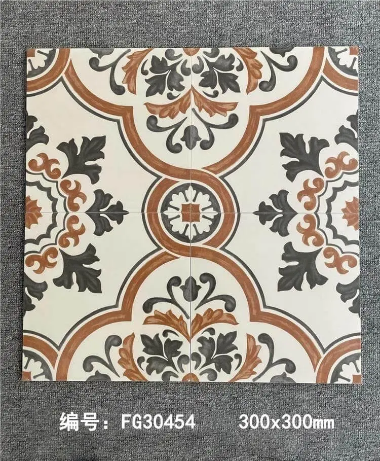 Gạch bông TQ, KT 300x300 mm, Xương Porcelain mã FG30454 (1h/1h/11v)