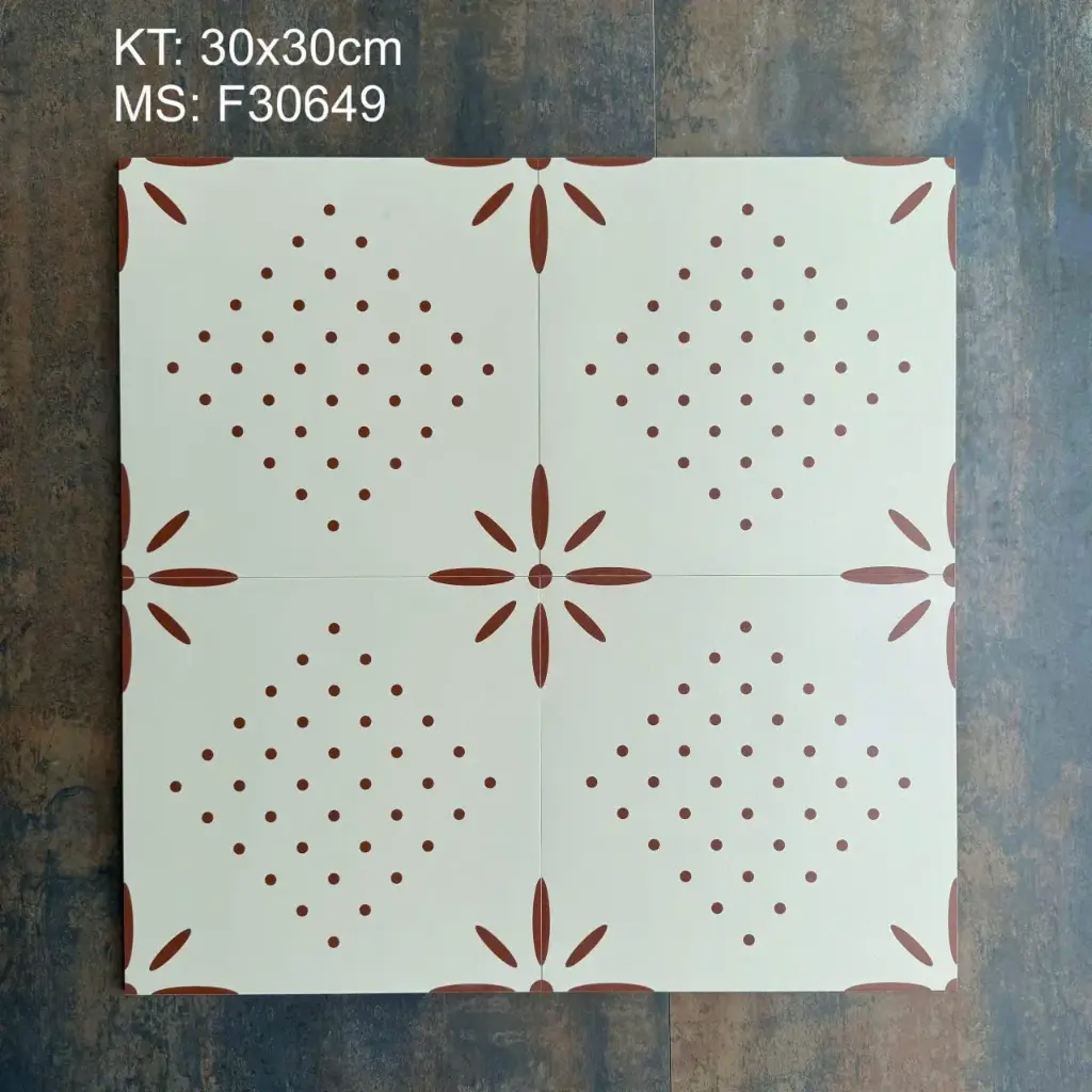 [DSC-F30649] Gạch bông TQ, KT 300x300 mm, Xương Porcelain mã F30649 (1h/1h/11v)