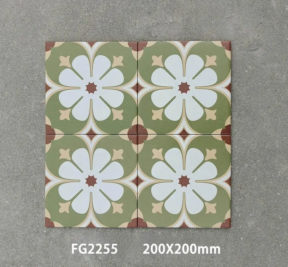 Gạch bông TQ, KT 200x200 mm, Xương Porcelain mặt mờ mã FG2255