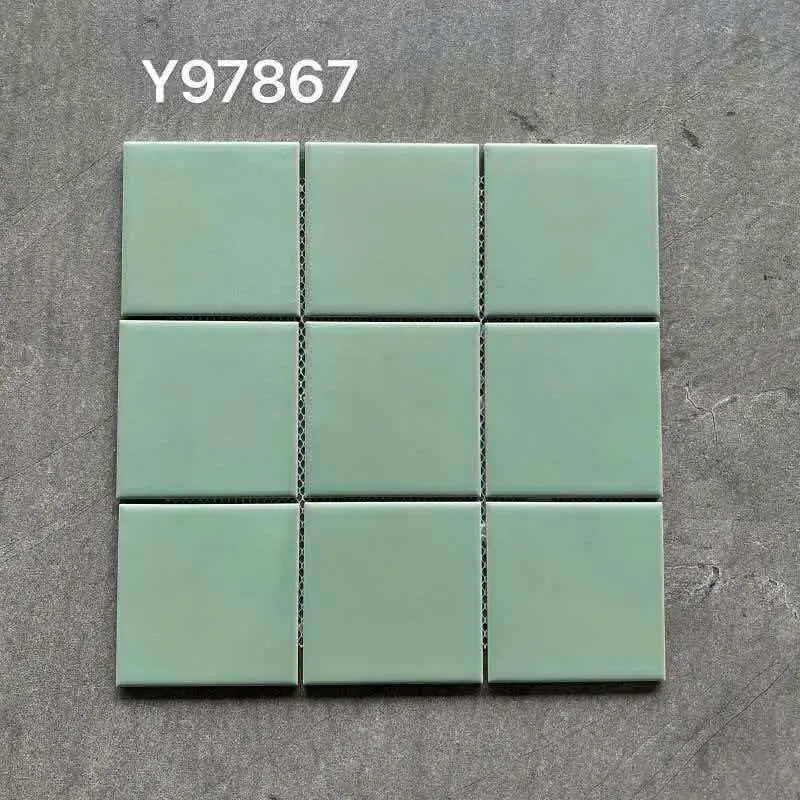 Gạch Mosaic KT chip 97x97mm xanh mint nhạt Y97867