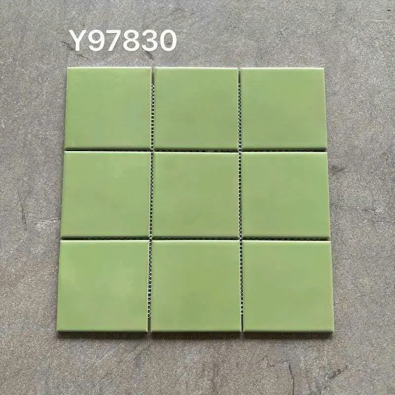 Gạch Mosaic KT chip 97x97mm xanh cốm nhạt Y97830