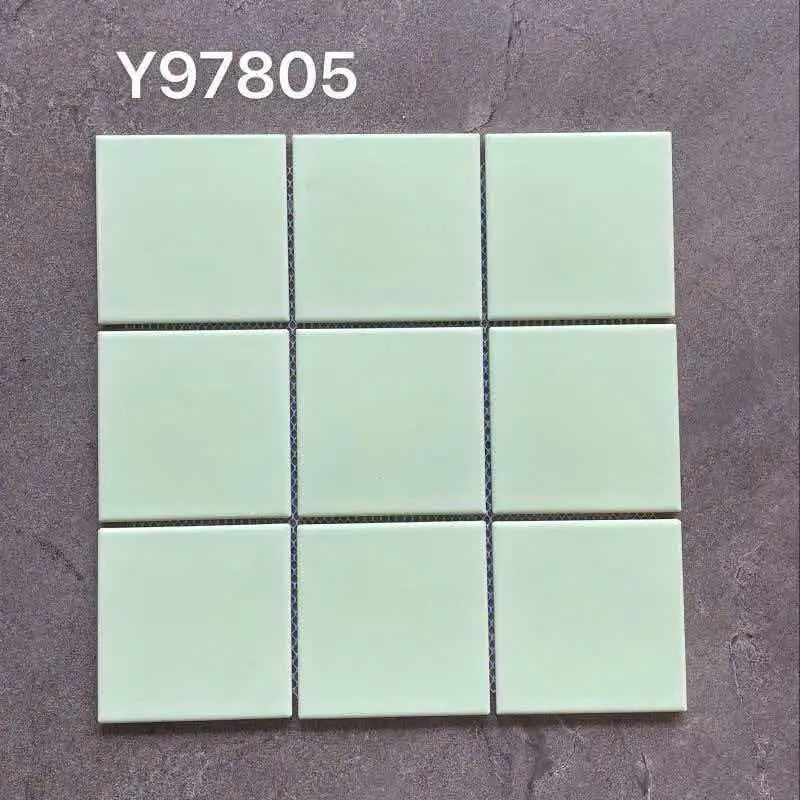 Gạch Mosaic KT chip 97x97mm xanh ngọc nhạt Y97805