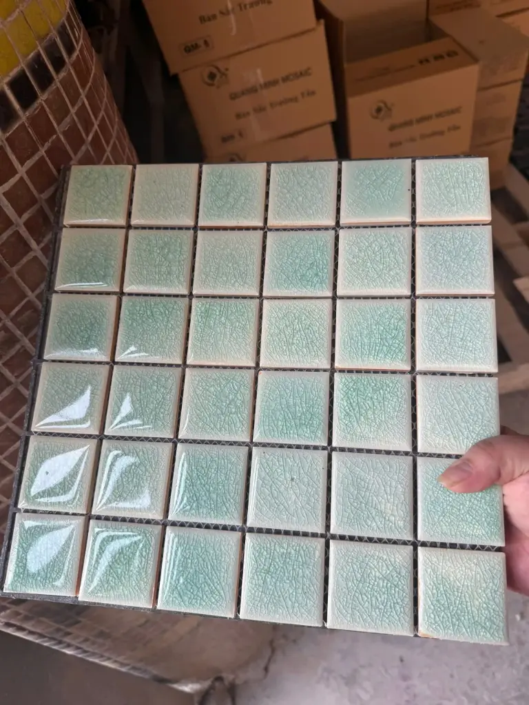 [DSC-T23A] Gạch mosaic gốm bát tràng, chip 48x48 mã T23A
