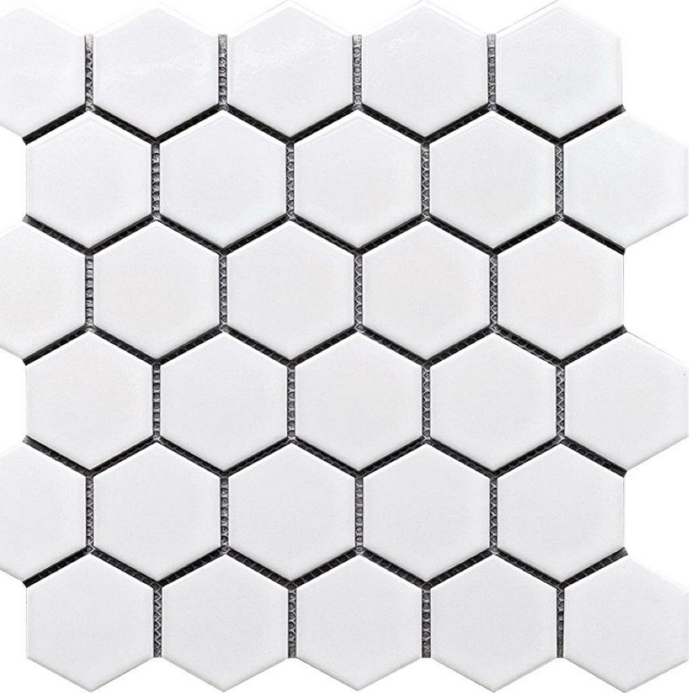 [DSC-PM5901] Gạch mosaic gốm lục giác nhập khẩu, mã PM5901, KT viên 51x59mm