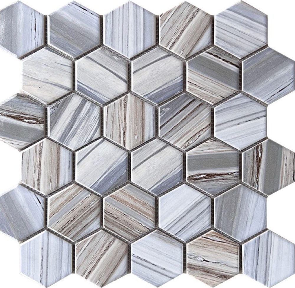 [DSC-59M31] Gạch mosaic gốm lục giác nhập khẩu, mã 59M31, KT viên 51x59mm