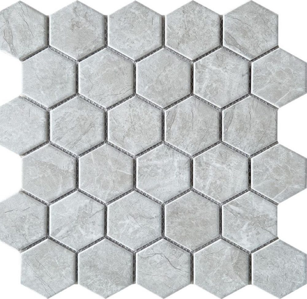 [DSC-59M23] Gạch mosaic gốm lục giác nhập khẩu, mã 59M23, KT viên 51x59mm