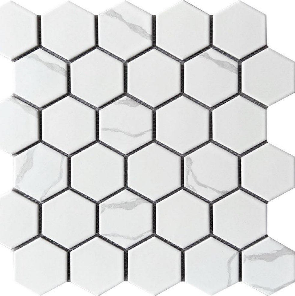 [DSC-59M11] Gạch mosaic gốm lục giác nhập khẩu, mã 59M11, KT viên 51x59mm