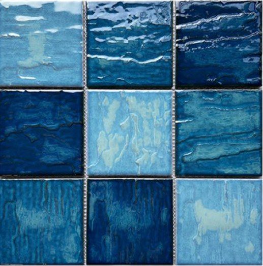 Gạch mosaic gốm vuông nhập khẩu, mã 97YH01, KT viên 97x97mm