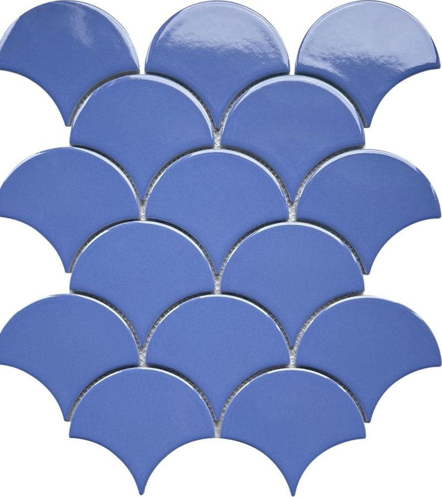 Gạch mosaic gốm vảy cá nhập khẩu, mã 8905, KT viên 85x95mm