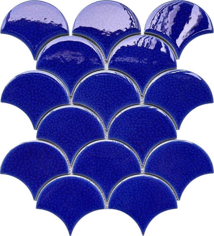[DSC-89LW07] Gạch mosaic gốm vảy cá nhập khẩu, mã 89LW07, KT viên 85x95mm