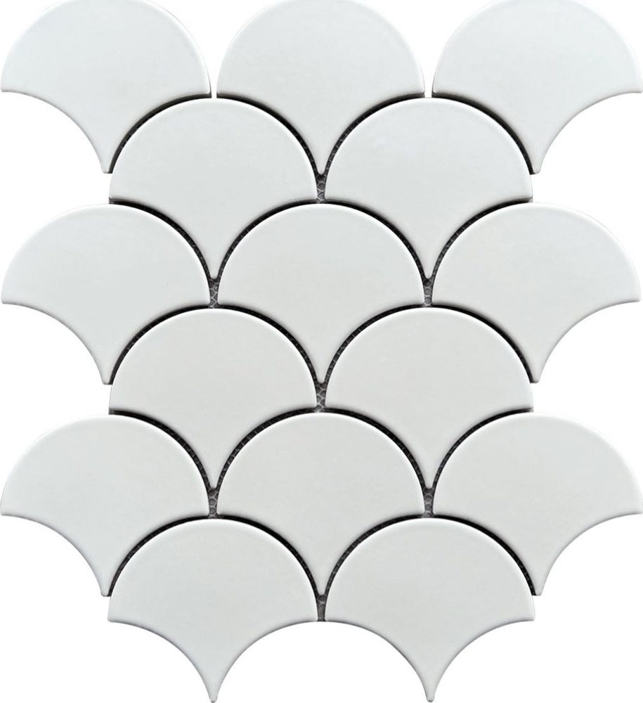 Gạch mosaic gốm vảy cá mờ nhập khẩu, mã 8901M, KT viên 85x95mm