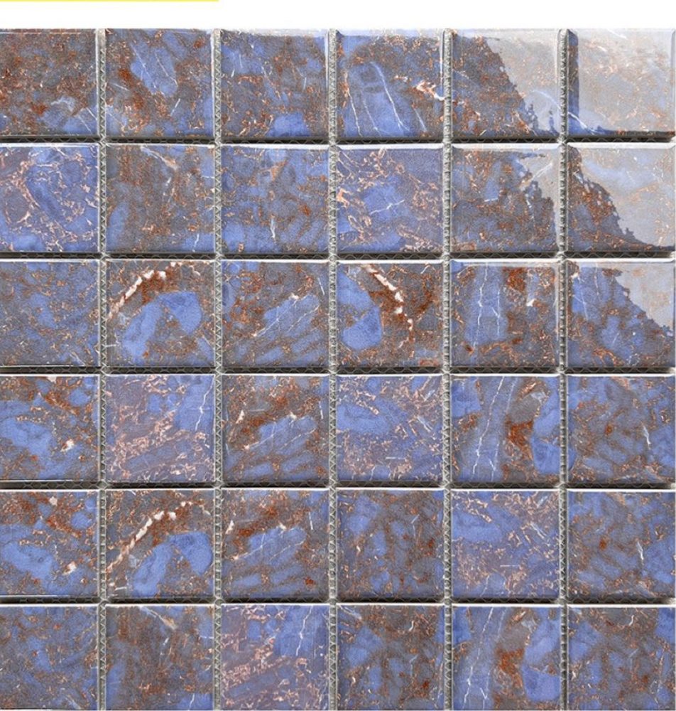 Gạch mosaic gốm vuông nhập khẩu, mã P48M33, KT vỉ 306x306mm, KT viên 48x48mm