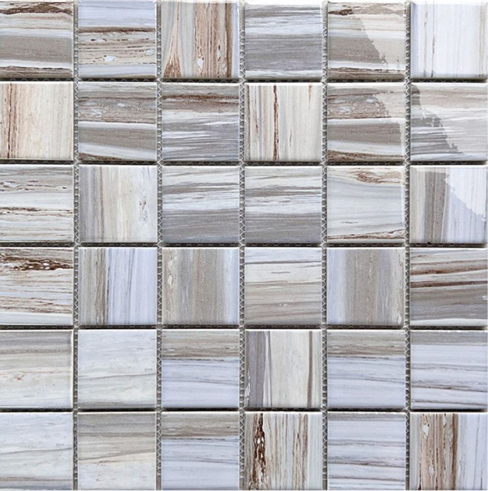 [DSC-P48M31] Gạch mosaic gốm vuông nhập khẩu, mã P48M31, KT vỉ 306x306mm, KT viên 48x48mm