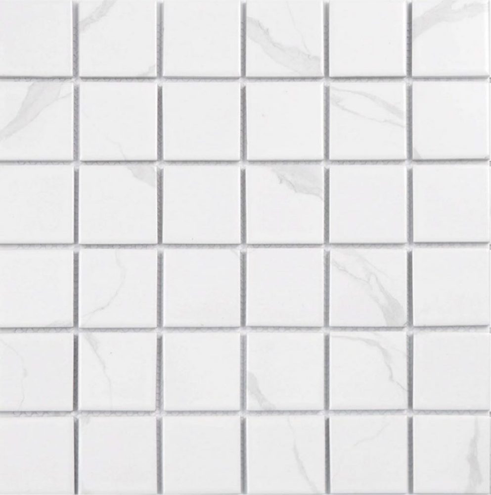 Gạch mosaic gốm vuông nhập khẩu, mã P48M11, KT vỉ 306x306mm, KT viên 48x48mm