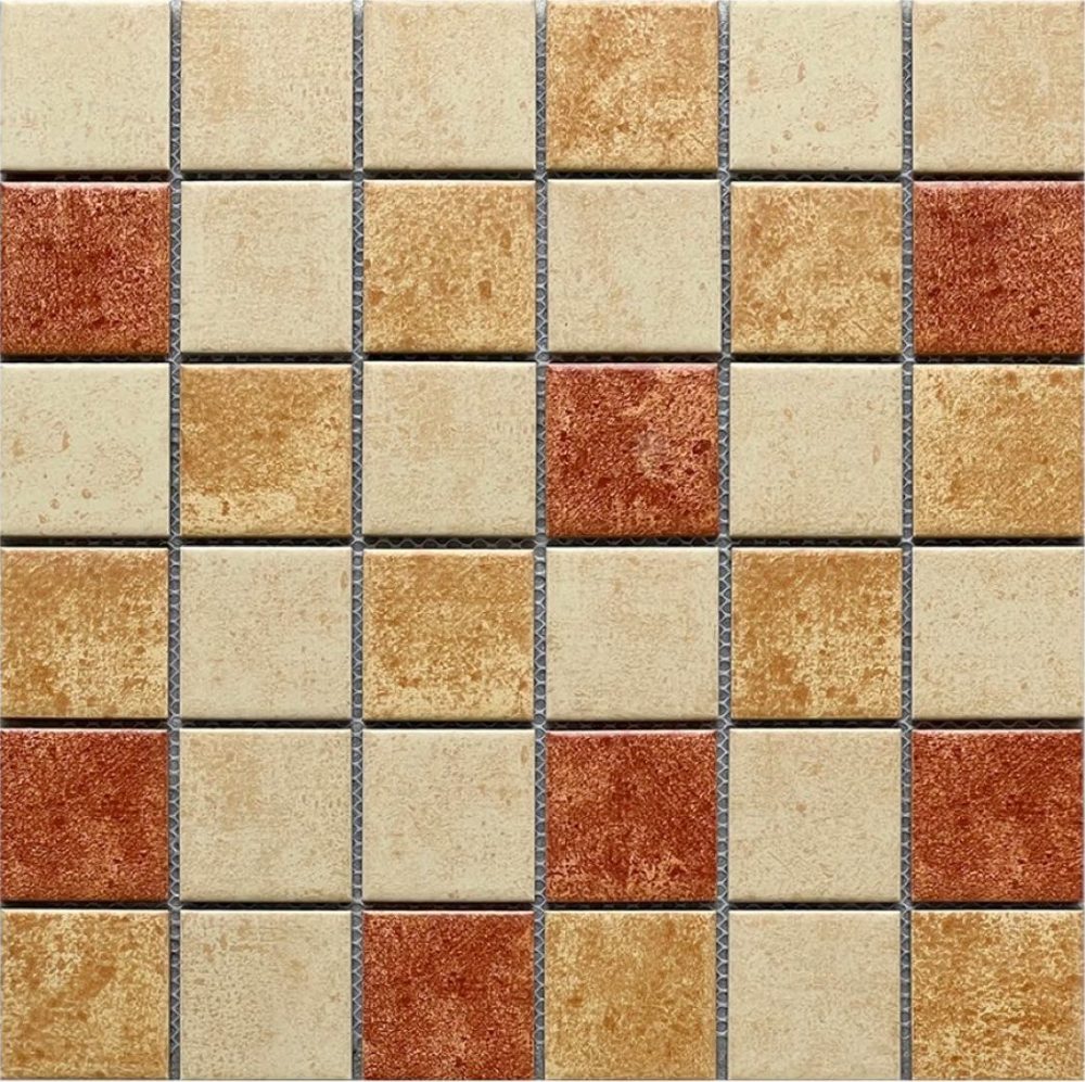 [DSC-P48M06-3] Gạch mosaic gốm vuông nhập khẩu, mã P48M06-3, KT vỉ 306x306mm, KT viên 48x48mm