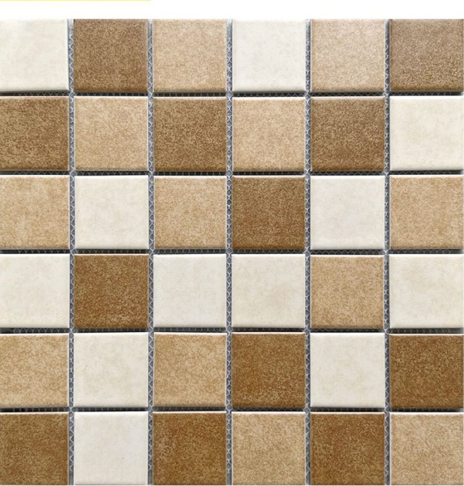 [DSC-P48M05] Gạch mosaic gốm vuông nhập khẩu, mã P48M05, KT vỉ 306x306mm, KT viên 48x48mm