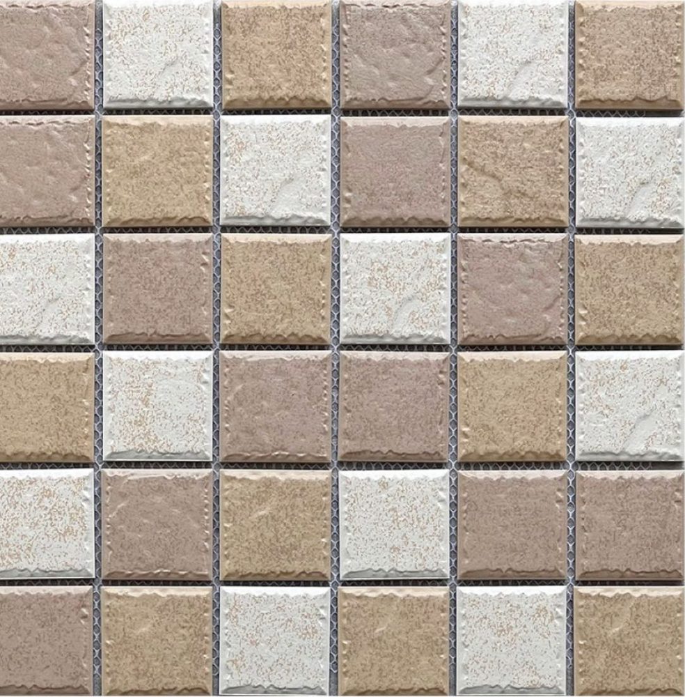 [DSC-FT3110] Gạch mosaic gốm vuông nhập khẩu, mã FT3110, KT vỉ 306x306mm, KT viên 48x48mm