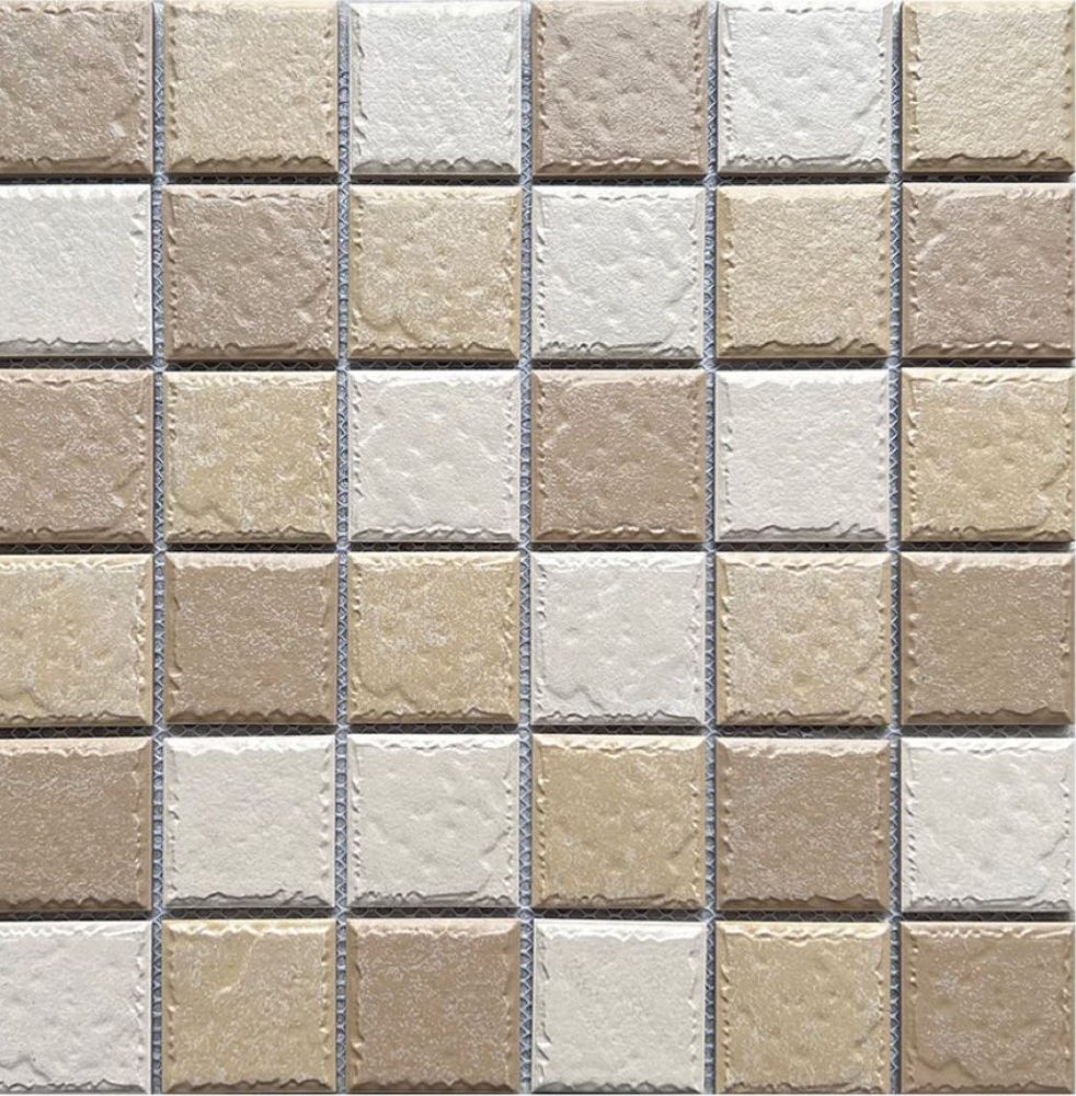 [DSC-FT3109] Gạch mosaic gốm vuông nhập khẩu, mã FT3109, KT vỉ 306x306mm, KT viên 48x48mm